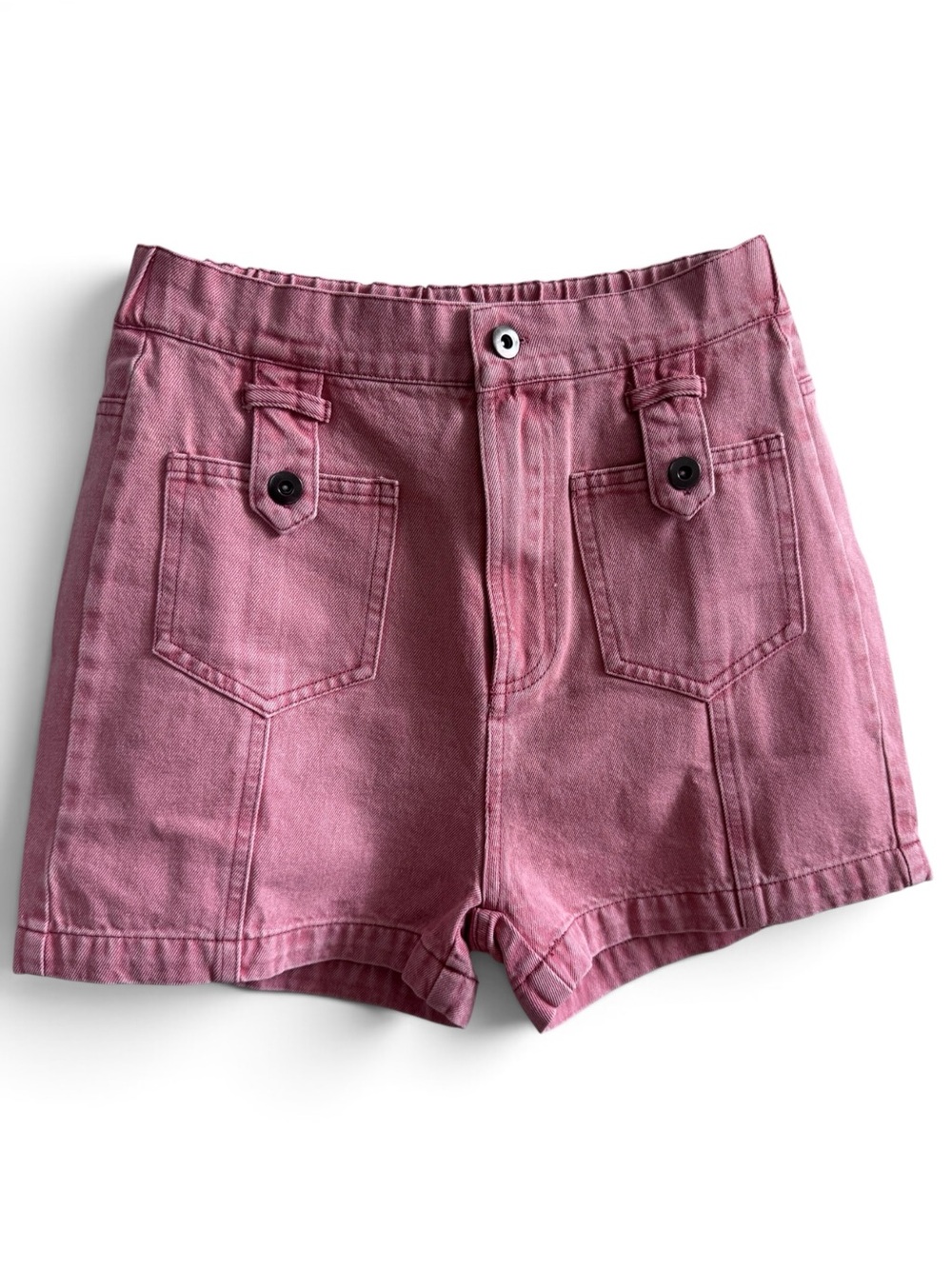 Very J High-Waist Dusty Pink Denim Shorts